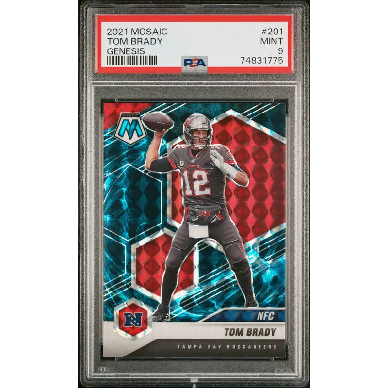 Tom Brady 2021 Panini Mosaic #201 Genesis PSA 9 Mint