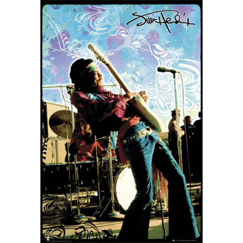 Jimi Hendrix "Psychedelic Live" (Woodstock 1969) Music Legend Poster - GB Eye
