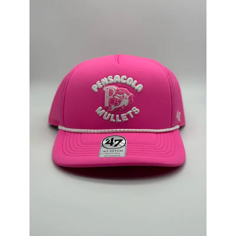 Pensacola Blue Wahoos '47 Fluro Pink Bright Side Mullets Hitch Hat