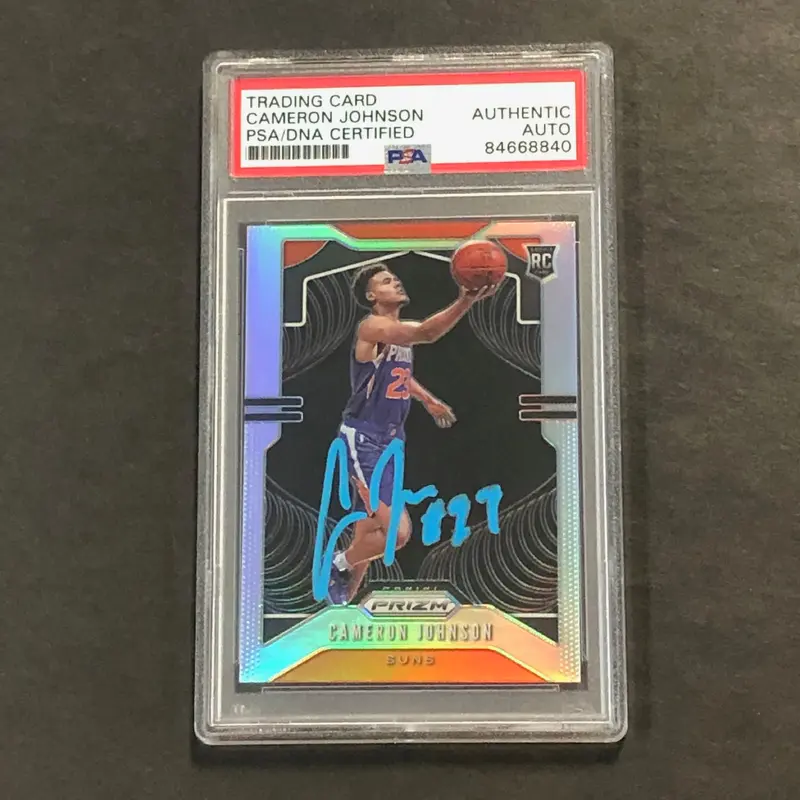 2019-20 Panini Silver Prizm #257 Cameron Johnson Signed Card PSA Slabbed Auto RC Suns