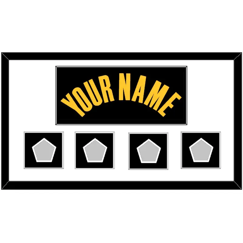 Golden State Name & 4 Finals Patches - Black City (2021-2022) - Single Mat 1