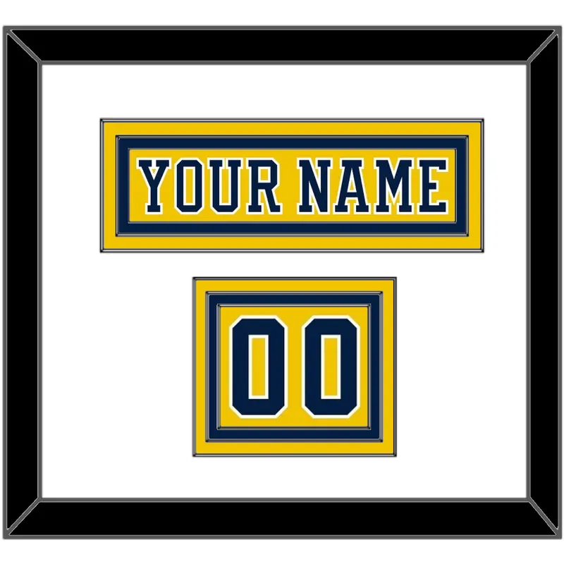 Michigan Hockey Nameplate & Number (Shoulder) - Alternate Maize (2019-2020) - Triple Mat 1