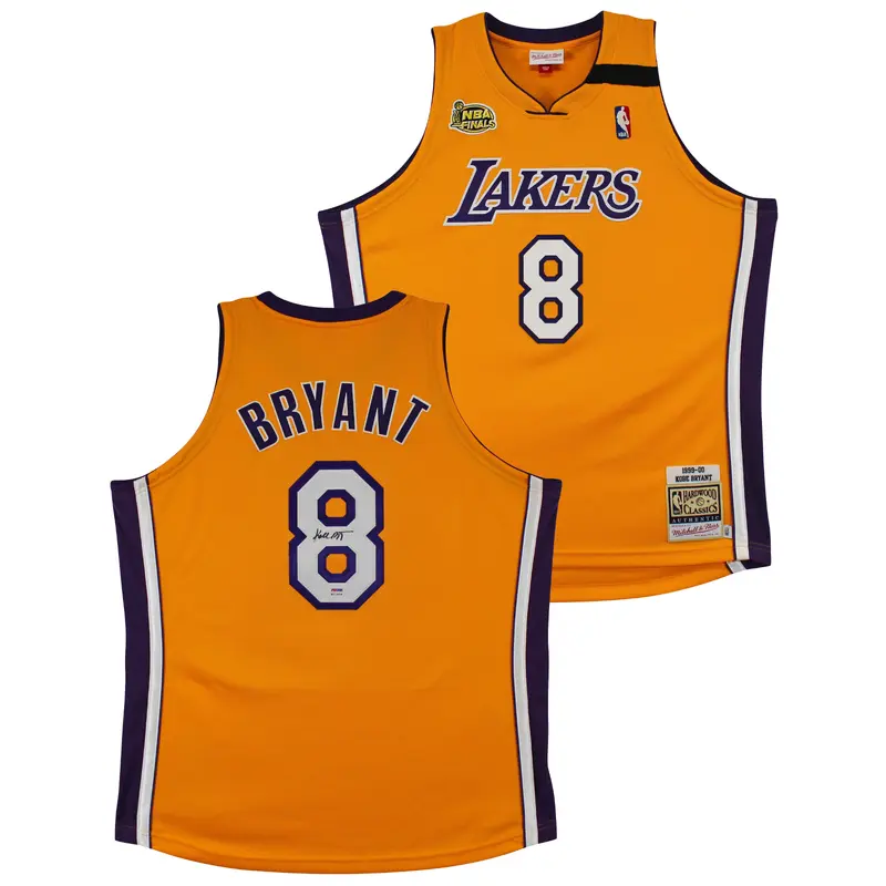 Lakers Kobe Bryant Signed Yellow M&N 1999-2000 HWC Authentic Jersey PSA #B11409