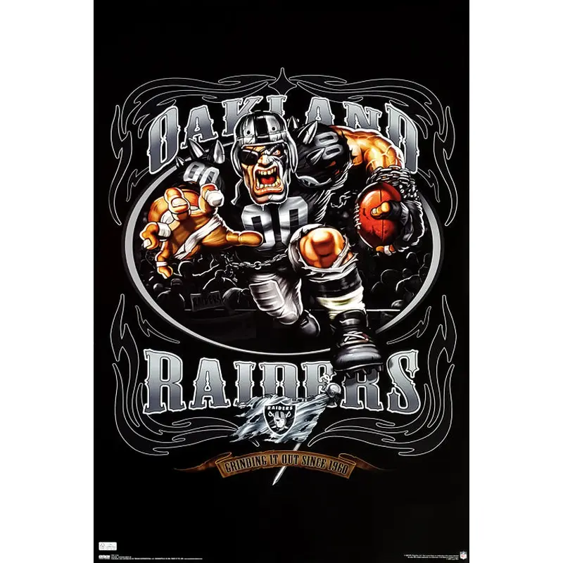 Oakland Raiders "Grinding it Out Since 1960" NFL Theme Art Poster - Costacos 2009