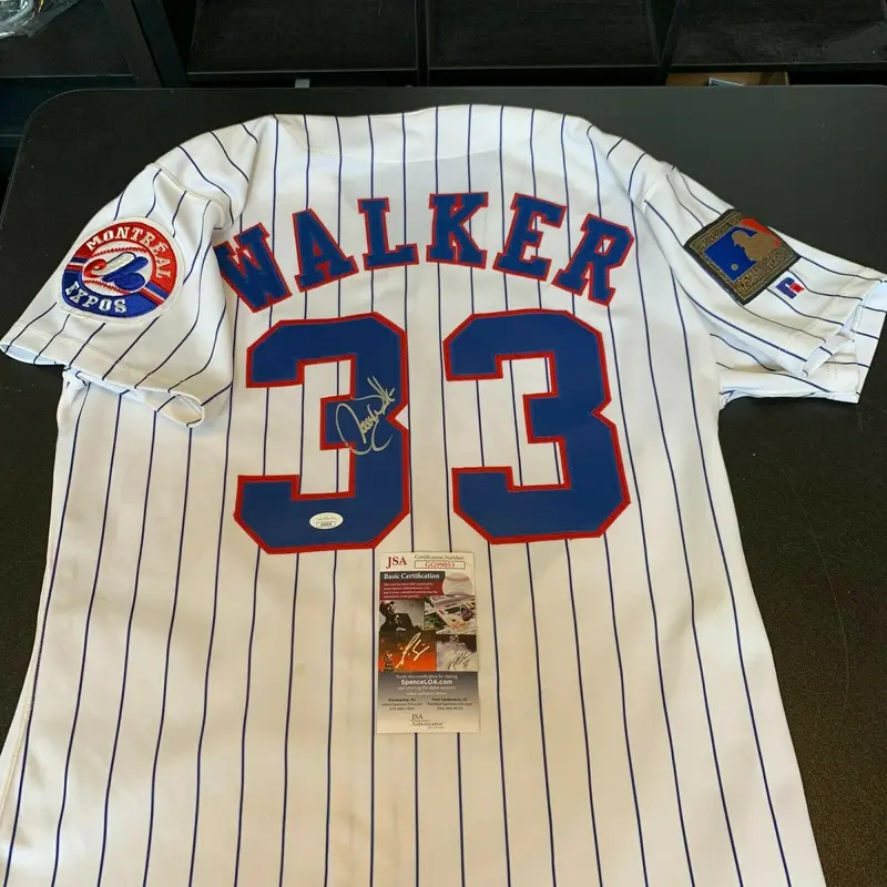 1994 Larry Walker Signed Game Used Montreal Expos Jersey With JSA COA RARE