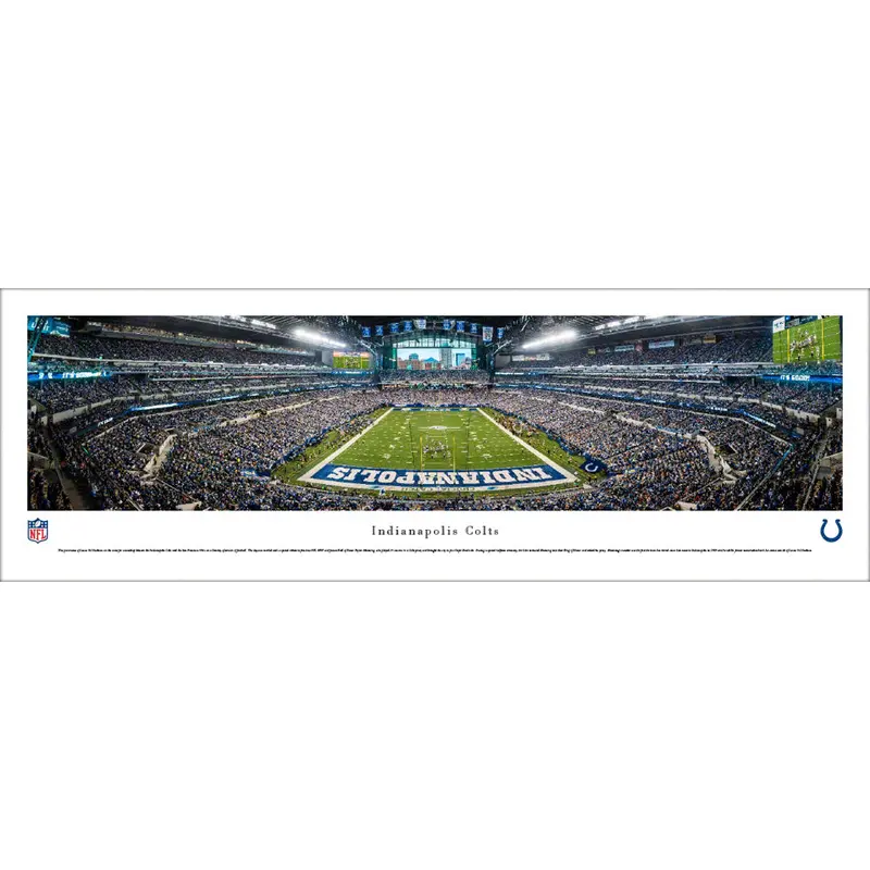 Indianapolis Colts Lucas Oil Stadium Gameday End Zone Panoramic Poster (2017) - Blakeway