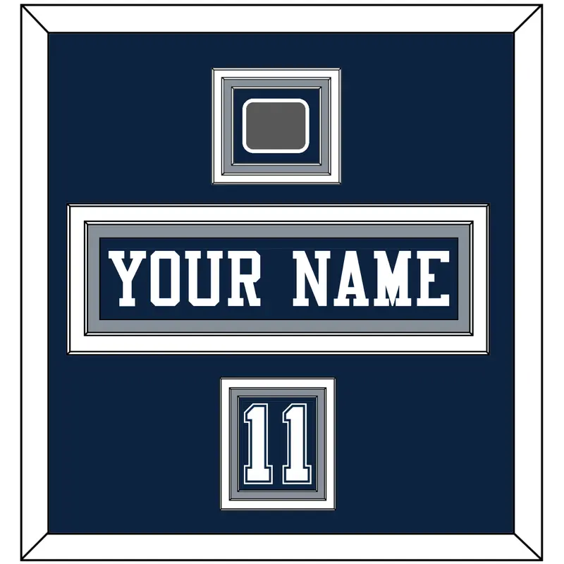 Dallas Nameplate, Number (Shoulder) & Super Bowl Jersey Patch - Blue Jersey - Triple Mat 3
