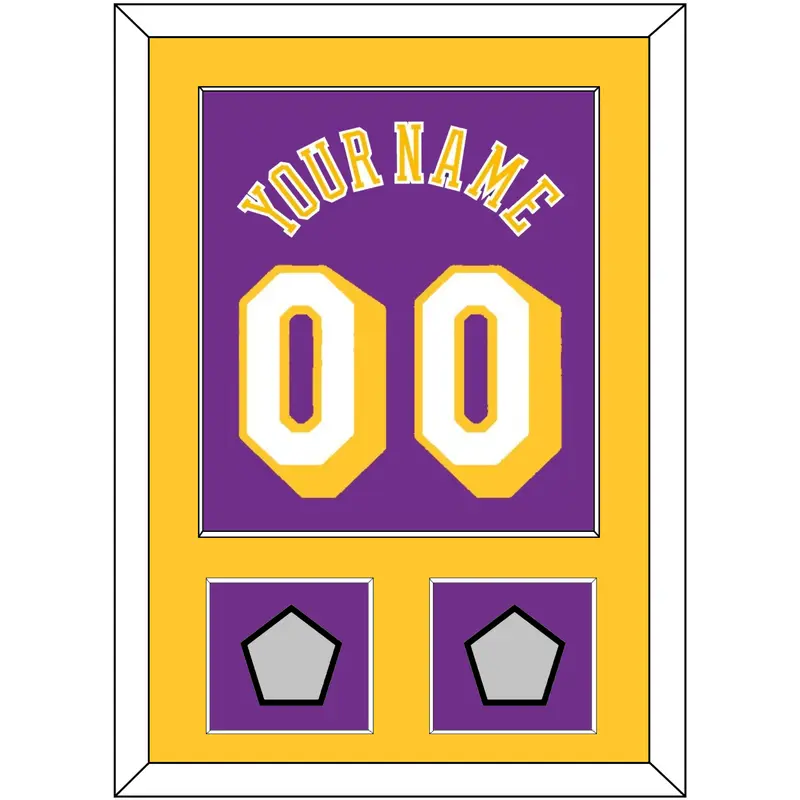 Los Angeles Name & Number With 2 Champions Patches - Road Purple (1978-1997) - Single Mat 2