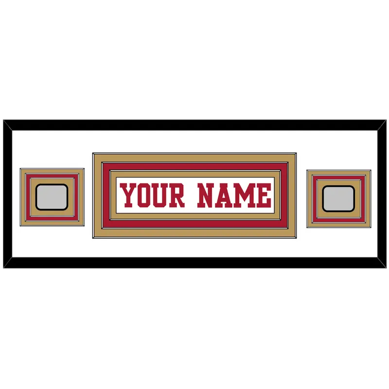 San Francisco Nameplate & 2 Super Bowl Patches - Road White - Triple Mat 4