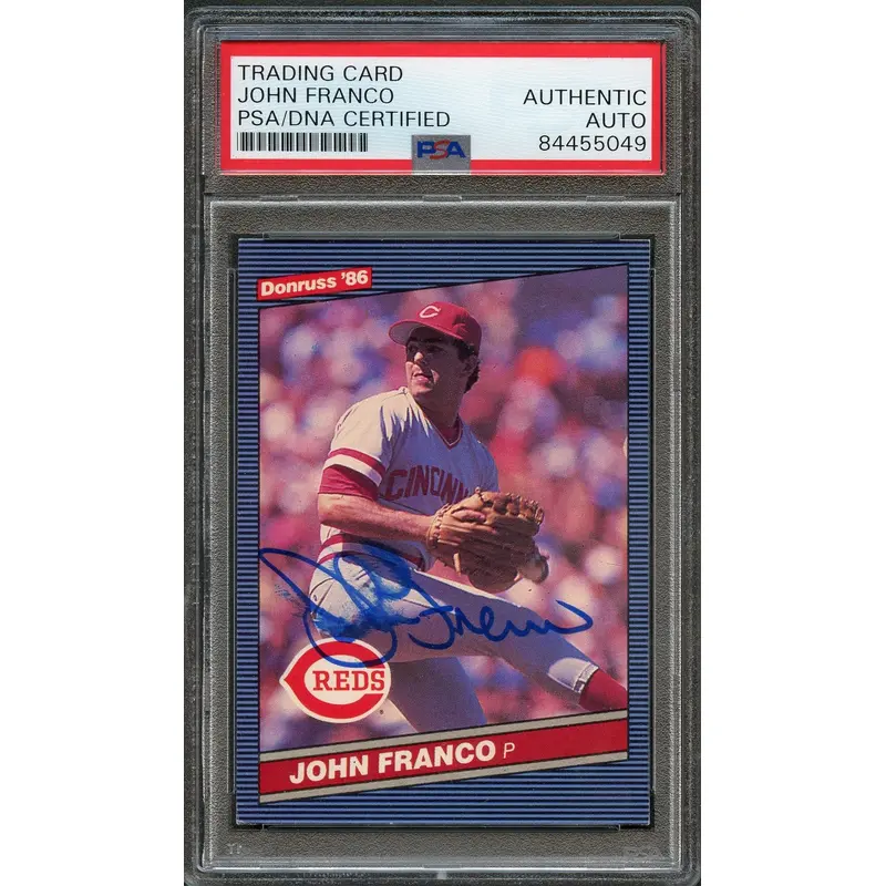 1986 Donruss #487 John Franco Signed Card PSA Slabbed Auto Reds