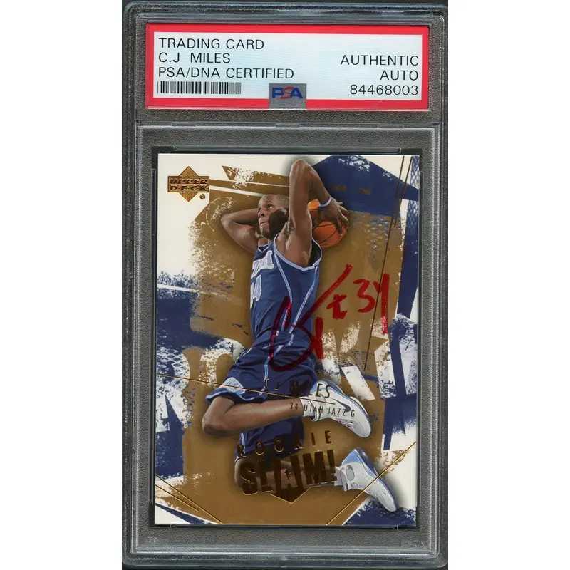 2005-06 Upper Deck Slam #111 CJ Miles Signed Card PSA Slabbed RC Jazz