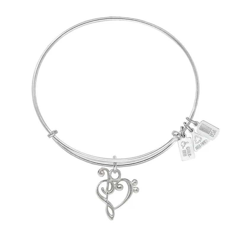 Music Heart Charm Bangle