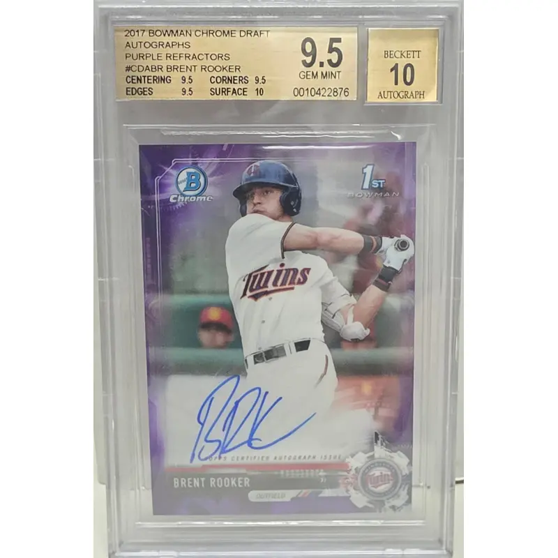 Brent Rooker 2017 Bowman Chrome Purple Refractor Auto #51/250 BGS 9.5 Auto 10
