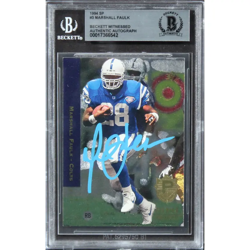 Colts Marshall Faulk Authentic Signed 1994 SP #3 Card Autographed BAS Slabbed