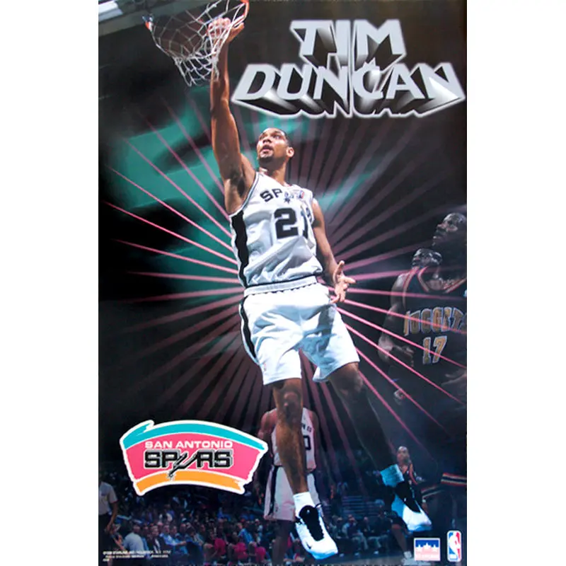 Tim Duncan "Shine" San Antonio Spurs NBA Action Poster - Starline Inc. 1999