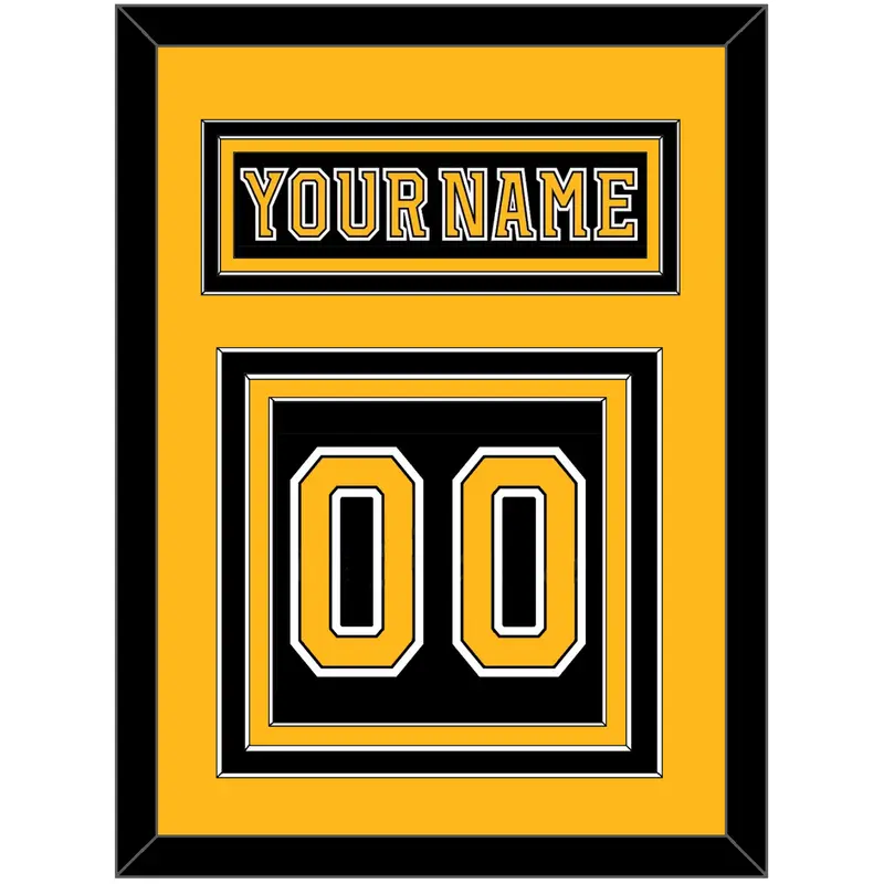 Boston Nameplate & Number (Back) - Home Black (2007-2017) - Triple Mat 3