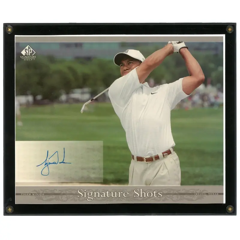 2005 Upper Deck SP Signature Golf Signature Shots Tiger Woods Signed 8x10 Photo