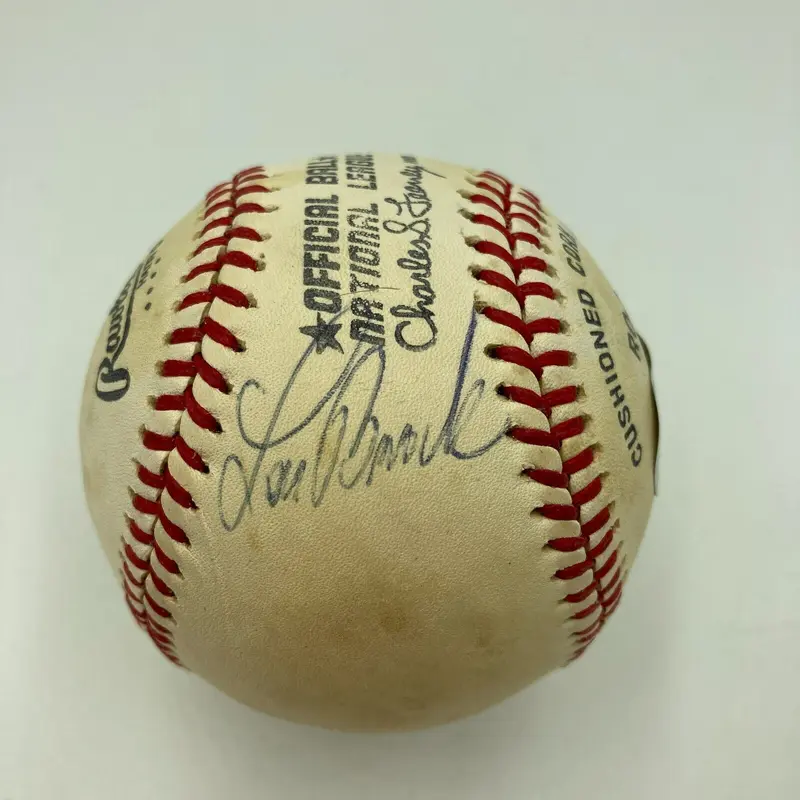 Lou Brock Signed Vintage National League Feeney Baseball Beckett Hologram