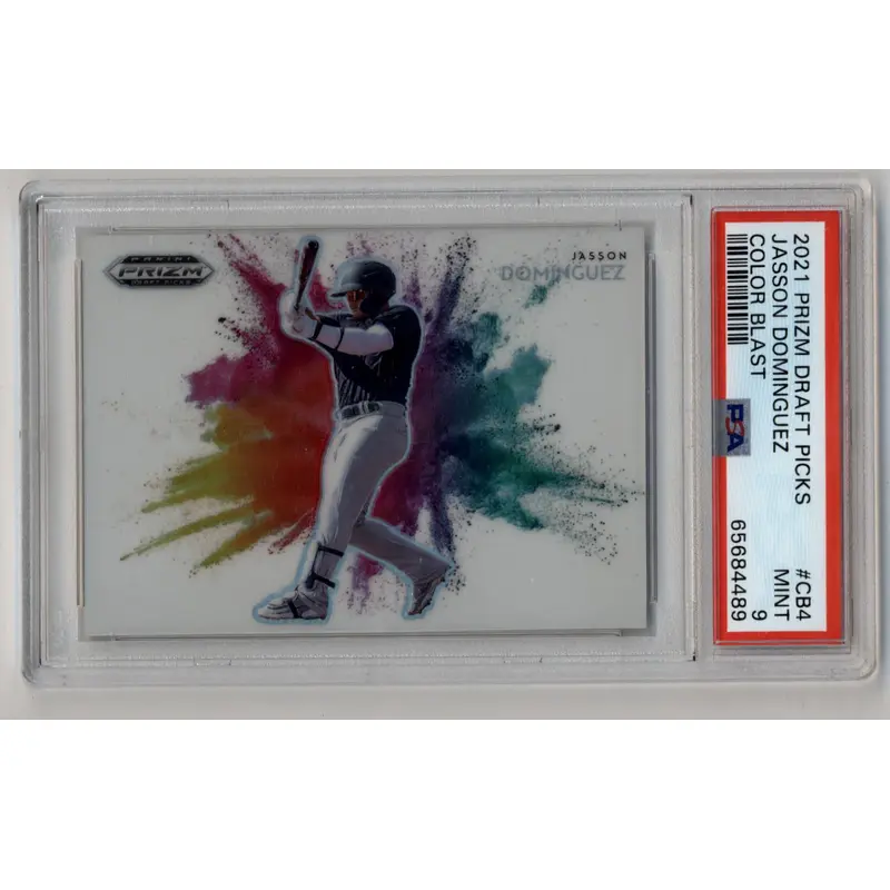Jasson Dominguez 2021 Panini Prizm Draft Picks Color Blast #4 PSA 9 Mint