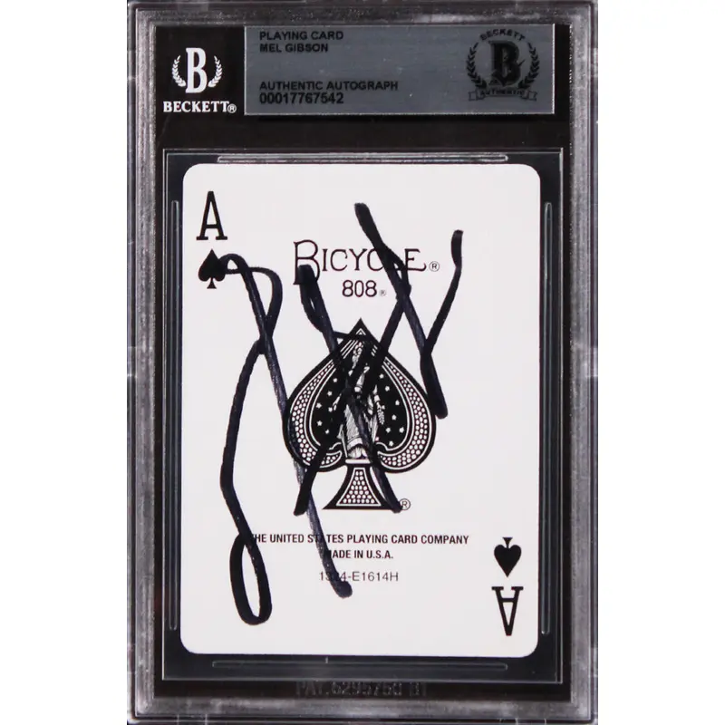 Mel Gibson Maverick Authentic Signed Ace Of Spades Card BAS Slabbed 2