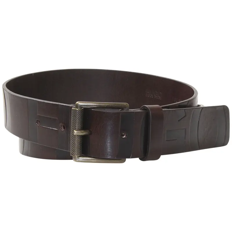 HUGO BOSS MENS BELT BROWN GABIR LOGO, 50461734202