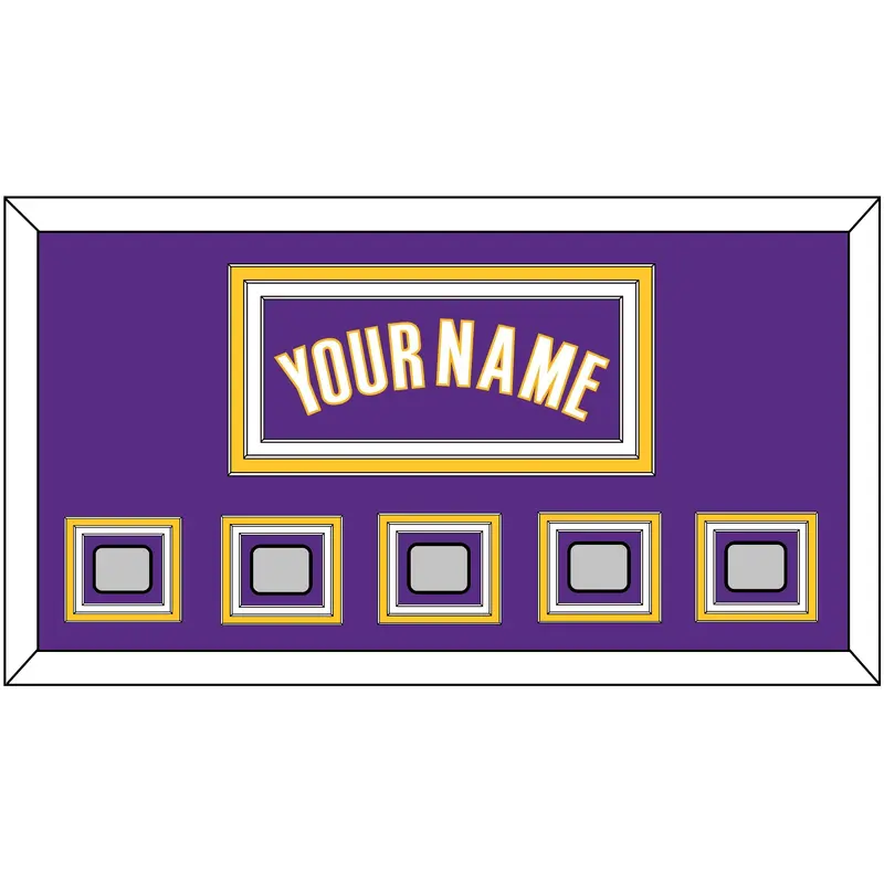 Los Angeles Name & 5 Finals Patches - Road Purple (1999-2004) - Triple Mat 2