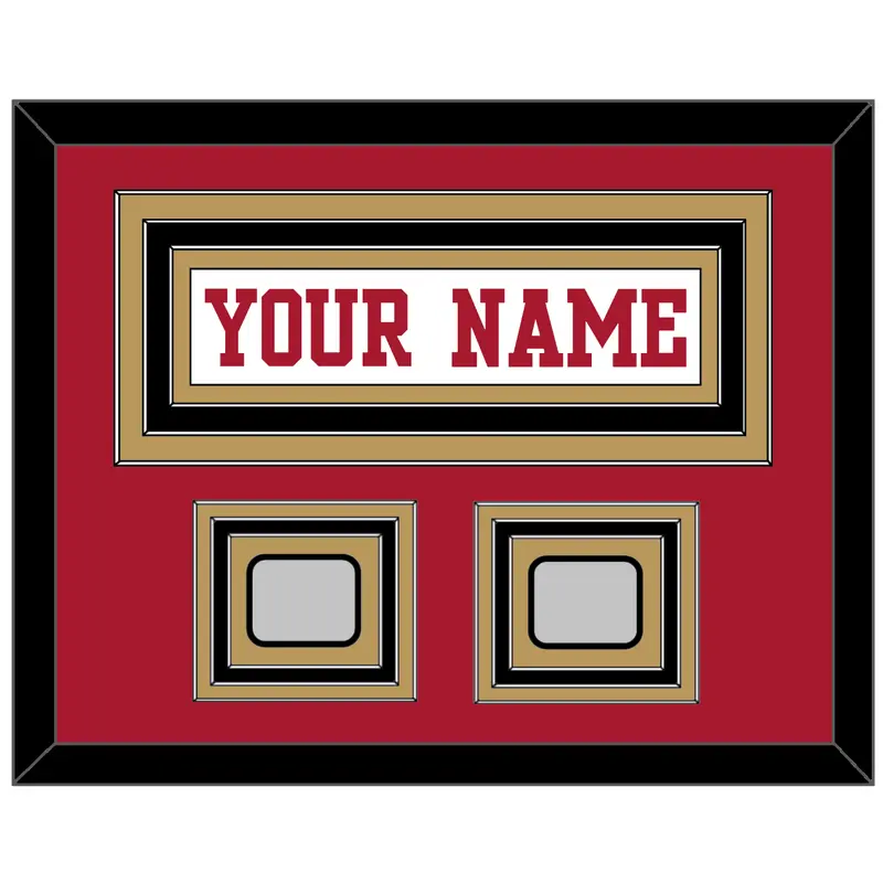 San Francisco Nameplate & 2 Super Bowl Patches - Road White - Triple Mat 7