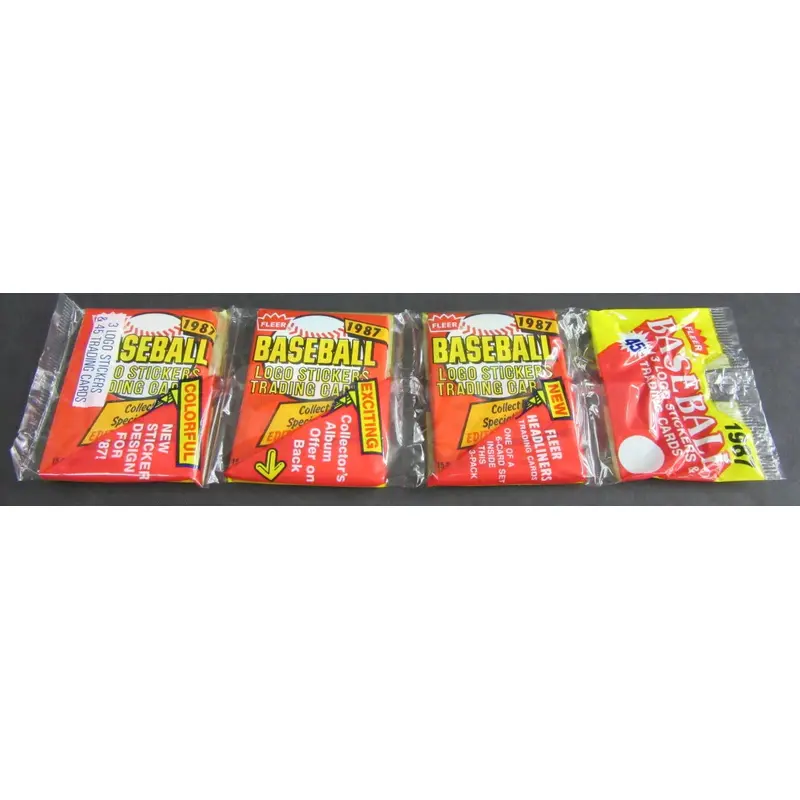 1987 Fleer Baseball Unopened Wax Pack Rack Pack (Authenticate)