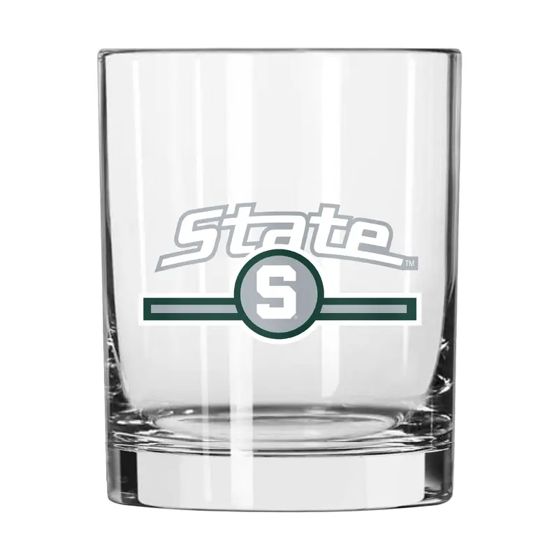Michigan State 14oz Letterman Rocks Glass