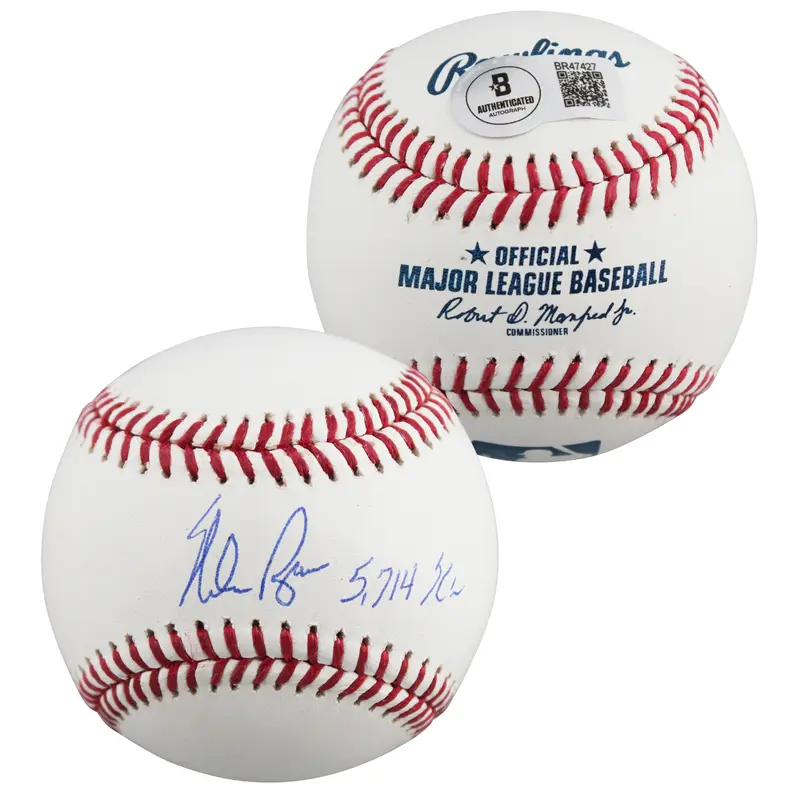 Rangers Nolan Ryan "5714 K's" Authentic Signed Robert Manfred Oml Baseball BAS