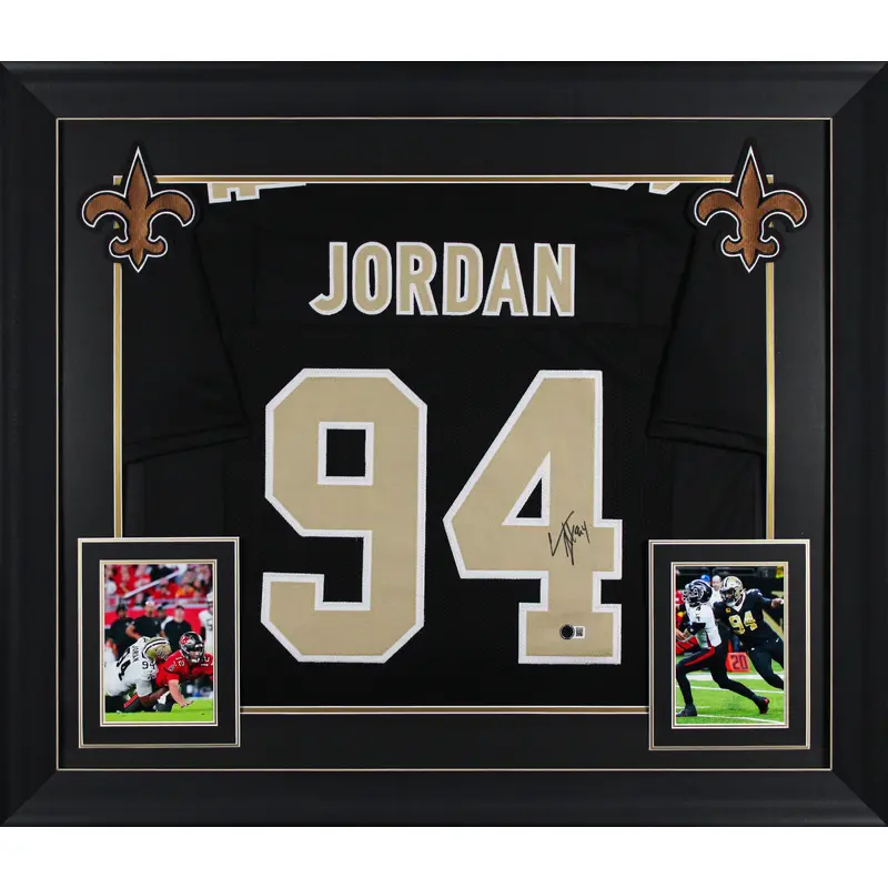 Cameron Jordan Authentic Signed Black Pro Style Framed Jersey BAS Witnessed