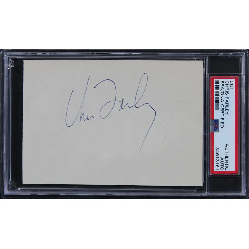 Chris Farley Tommy Boy Authentic Signed 3.5x5.5 Cut Signature PSA/DNA Slabbed