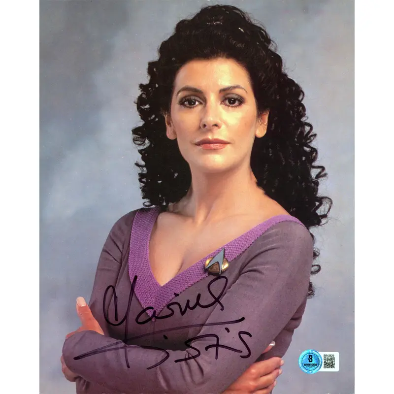 Marina Sirtis Star Trek: The Next Generation Signed 8x10 Postcard BAS #BR43829