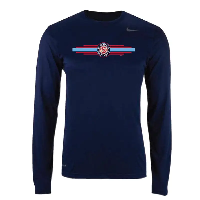 Spokane Indians Nike Navy Long Sleeve Dri-Fit Tee