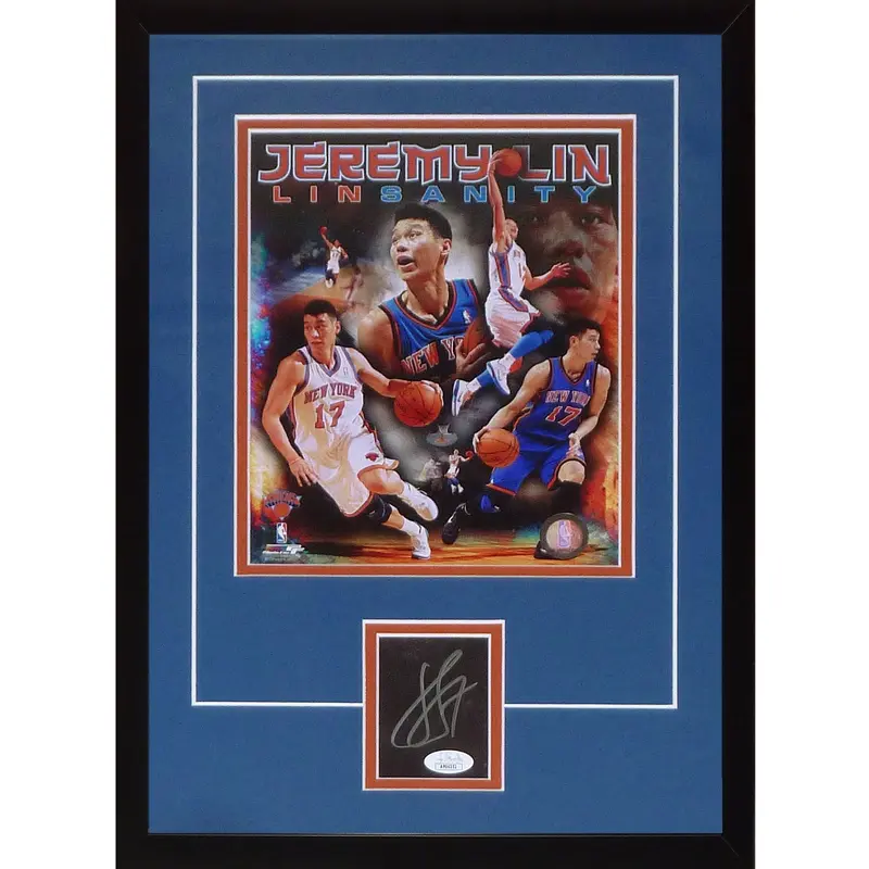 Jeremy Lin Autographed New York Knicks "Signature Series" Frame - JSA
