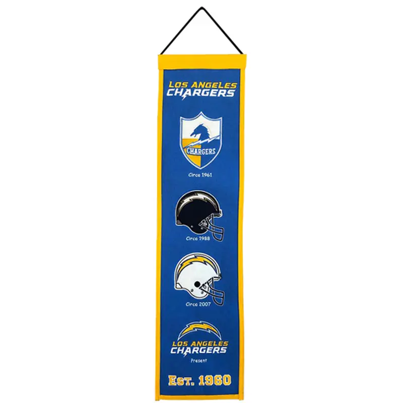 Los Angeles Chargers Logo Evolution Heritage Banner