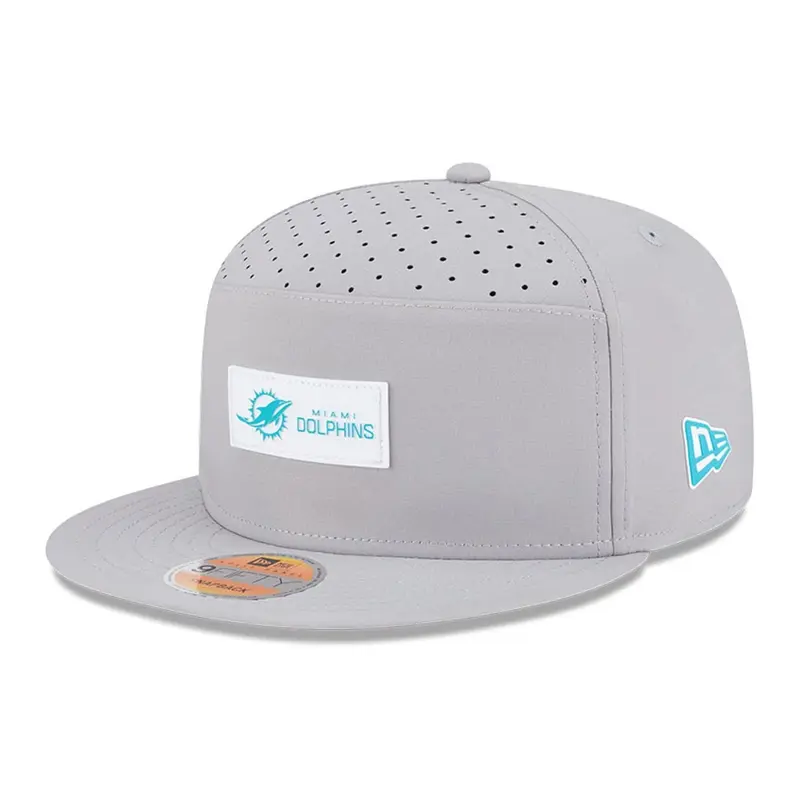 Miami Dolphins NFL Sideline 2025 Grey 9FIFTY Split Panel Snapback Adjustable Cap