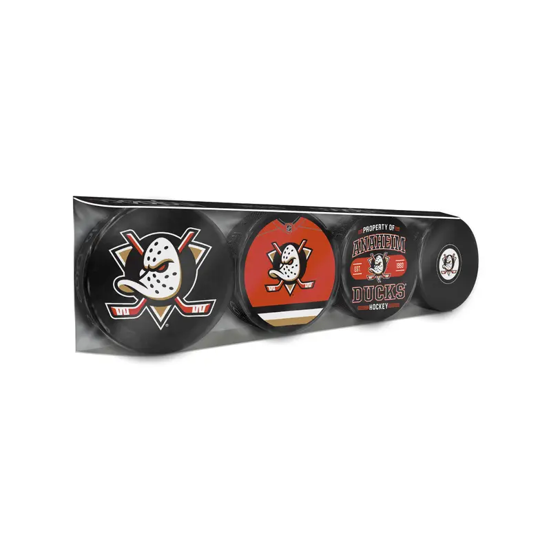 NHL Anaheim Ducks Souvenir Hockey Puck Collector's 4-Pack
