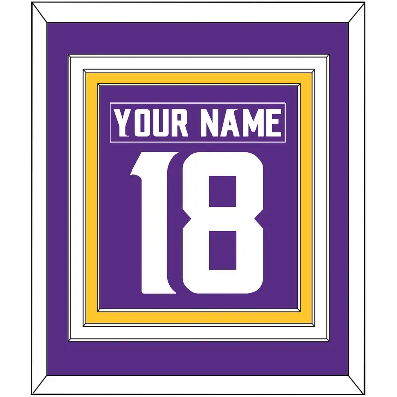 Minnesota Nameplate & Number (Back) Combined - Home Purple - Triple Mat 2