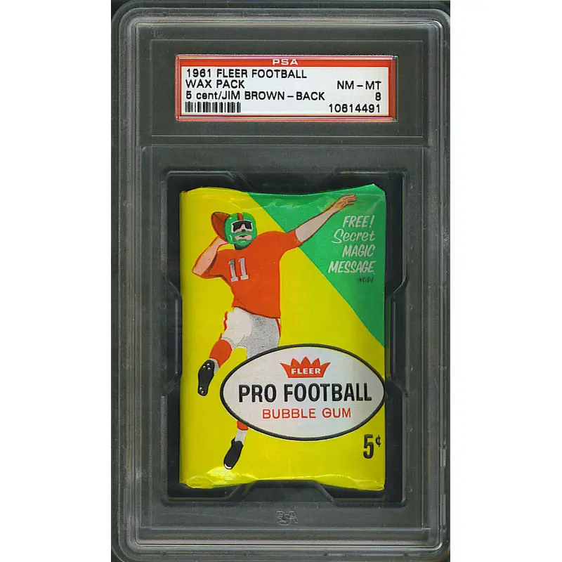 1961 Fleer Football Unopened Series 1 Wax Pack PSA 8