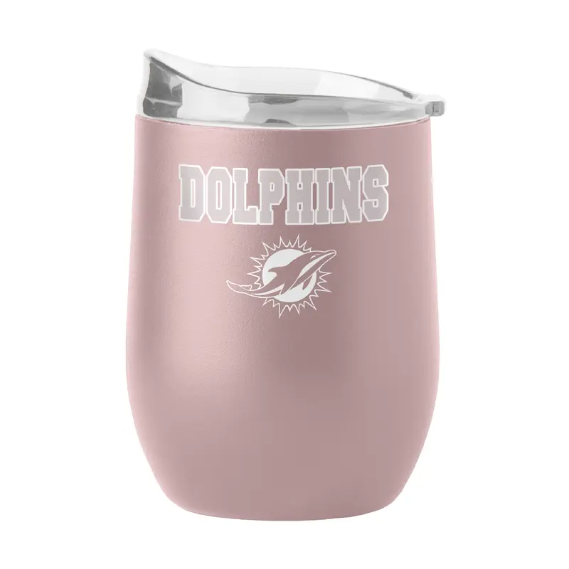 Miami Dolphins 16oz Stencil Powder Coat Curved Beverage