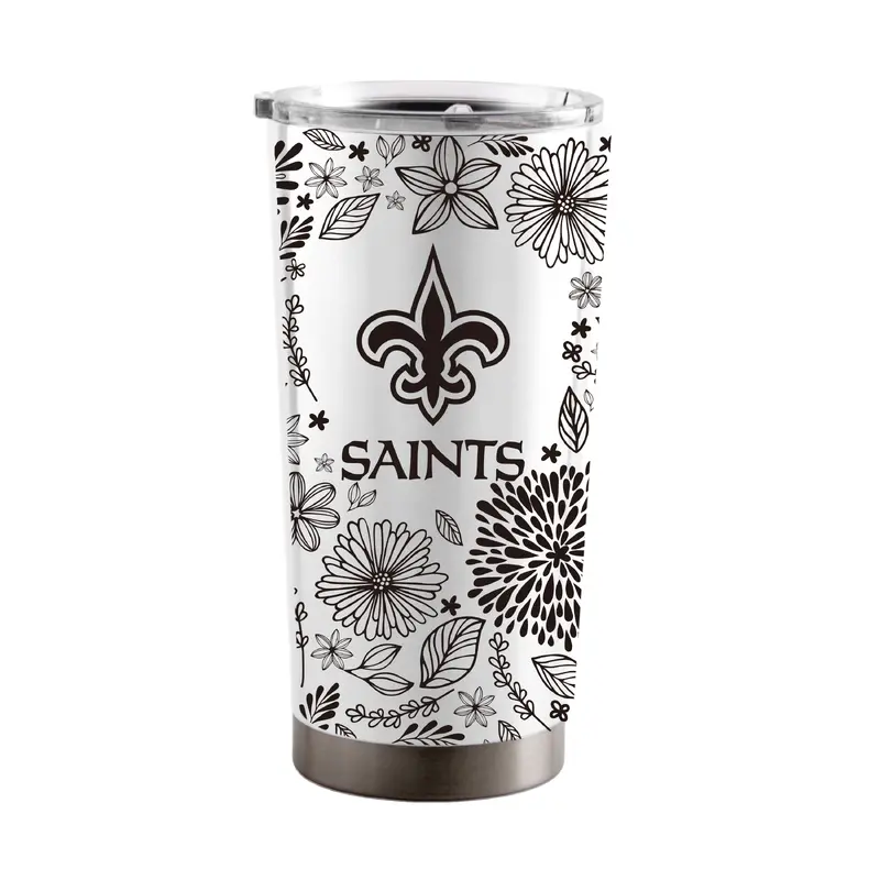 New Orleans Saints 20oz Botanical Stainless Steel Tumbler