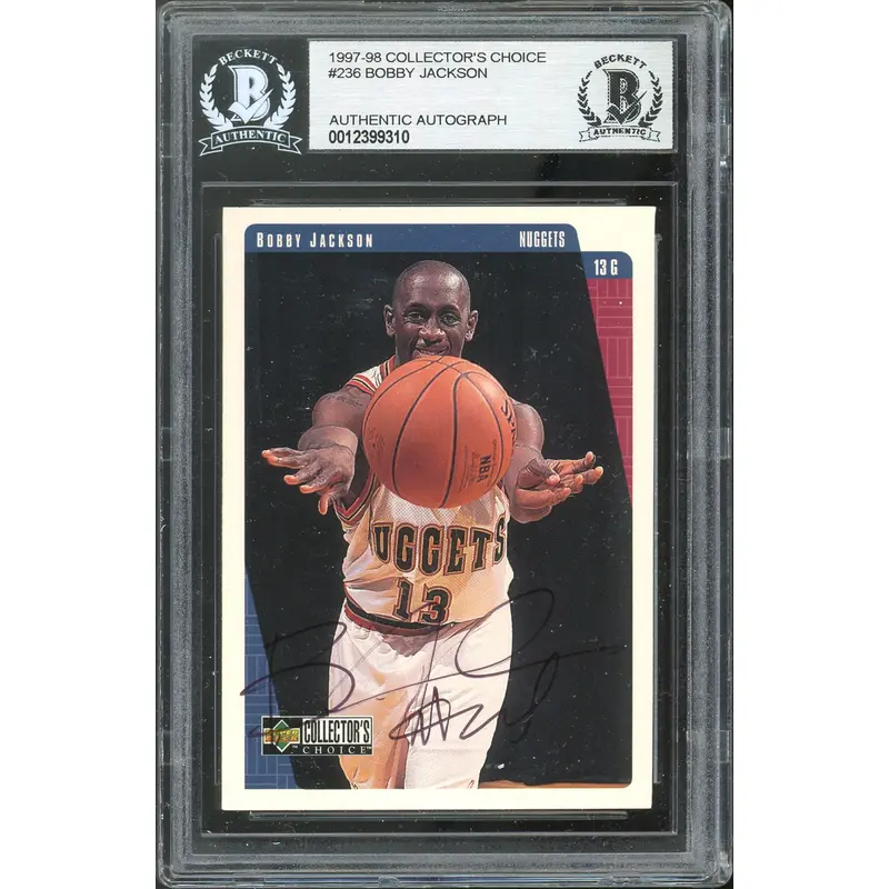 Nuggets Bobby Jackson Signed 1997 Collector's Choice #236 Card BAS Slabbed