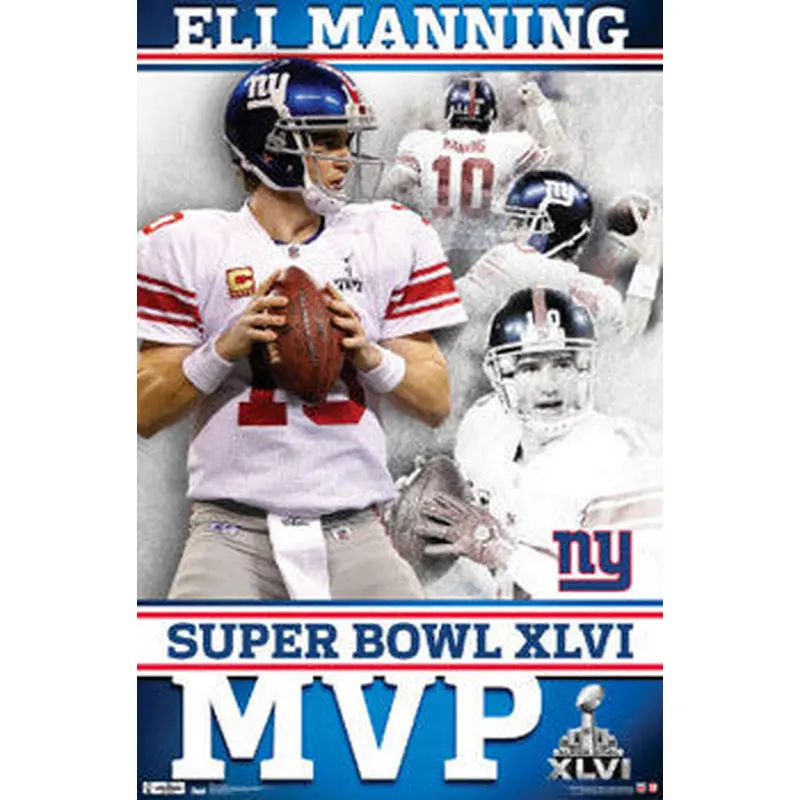 Eli Manning Super Bowl XLVI MVP (2012) New York Giants Poster - Costacos