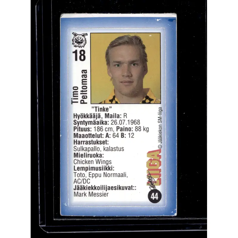 1992-93 JyvsHyv HockeyLiiga - Timo Peltomaa #44