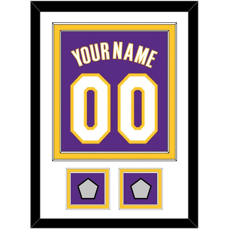 Los Angeles Name & Number With 2 Finals Patches - Road Purple (1999-2004) - Double Mat 1