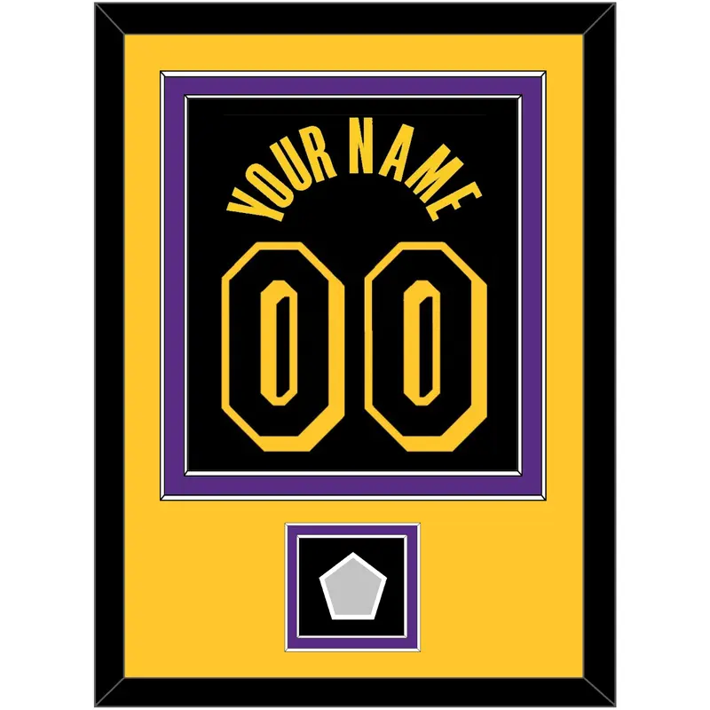 Los Angeles Name & Number With Trophy Patch - Black Mamba (2017-2018, 2020) - Double Mat 5