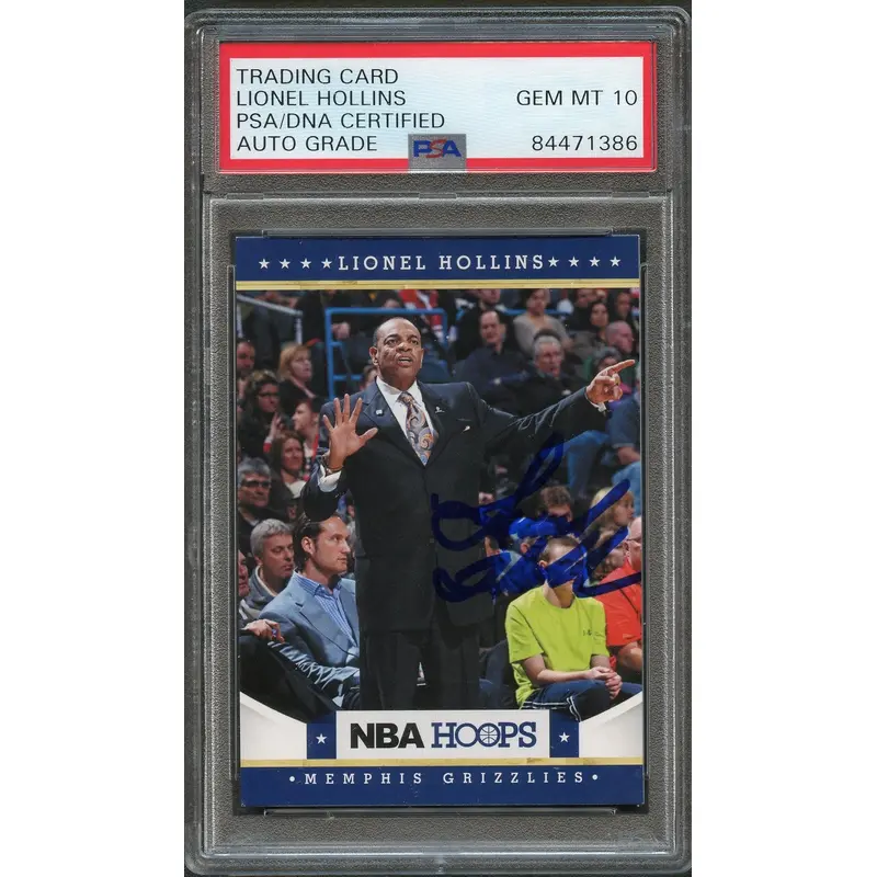 2012-13 NBA Hoops #59 Lionel Hollins Signed Card AUTO 10 PSA Slabbed Grizzlies