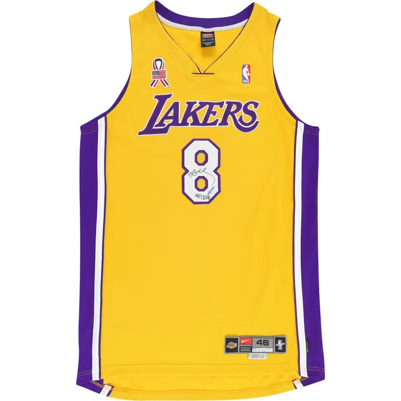 Kobe Bryant Signed 2000-01 Pro Cut Los Angeles Lakers Jersey 9-11 Patch UDA COA