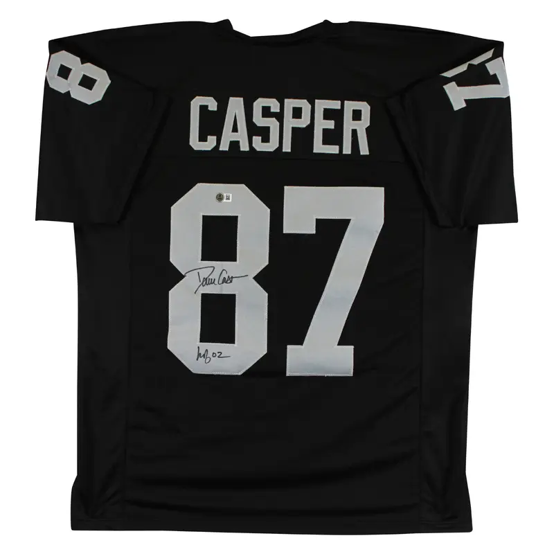 Dave Casper "HOF 02" Authentic Signed Black Pro Style Jersey BAS Witnessed